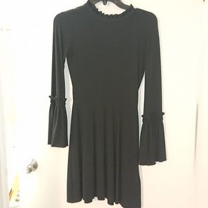 Topshop bell sleeve black dress new
